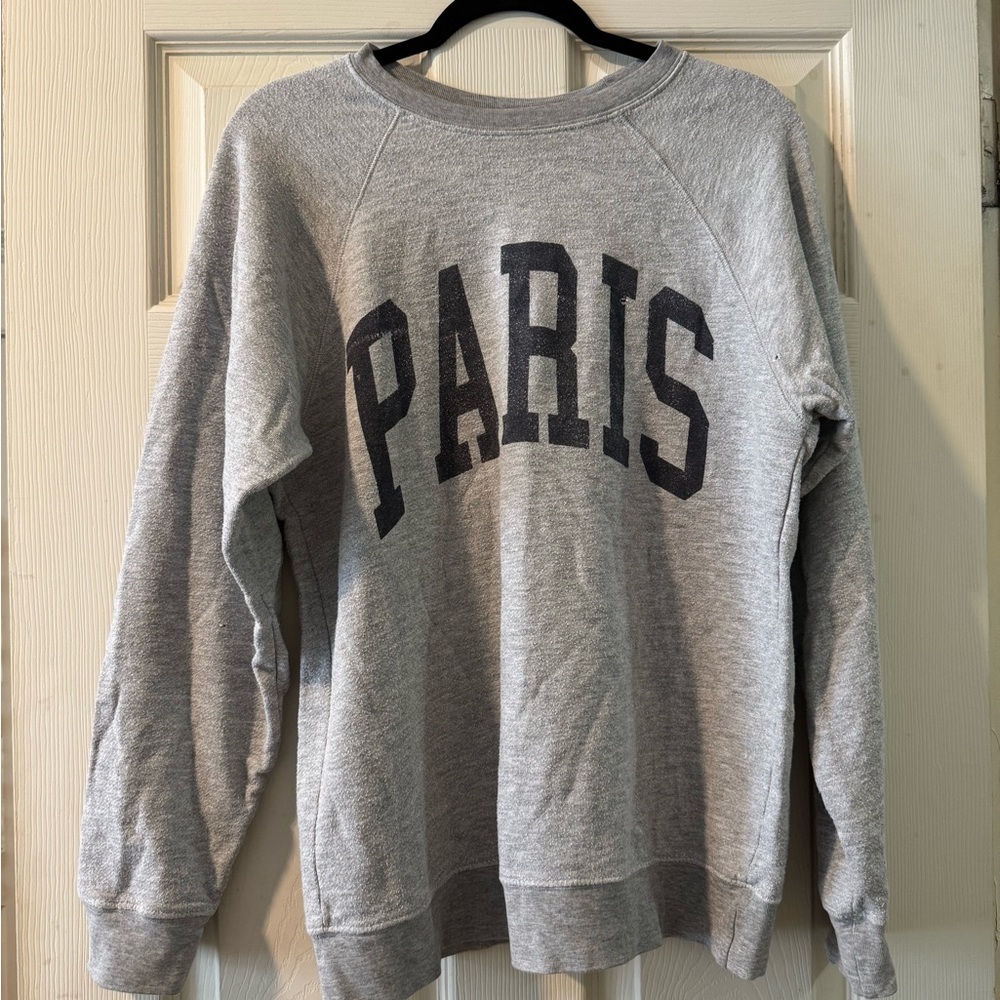 Gray 'PARIS' Crewneck Sweatshirt free people